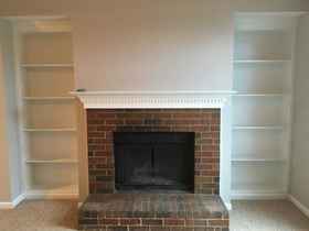 Fireplace and Built-in Bookshelves