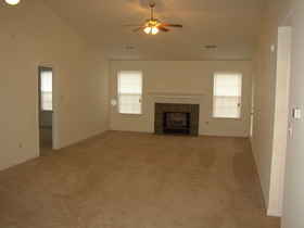 living room with fireplace